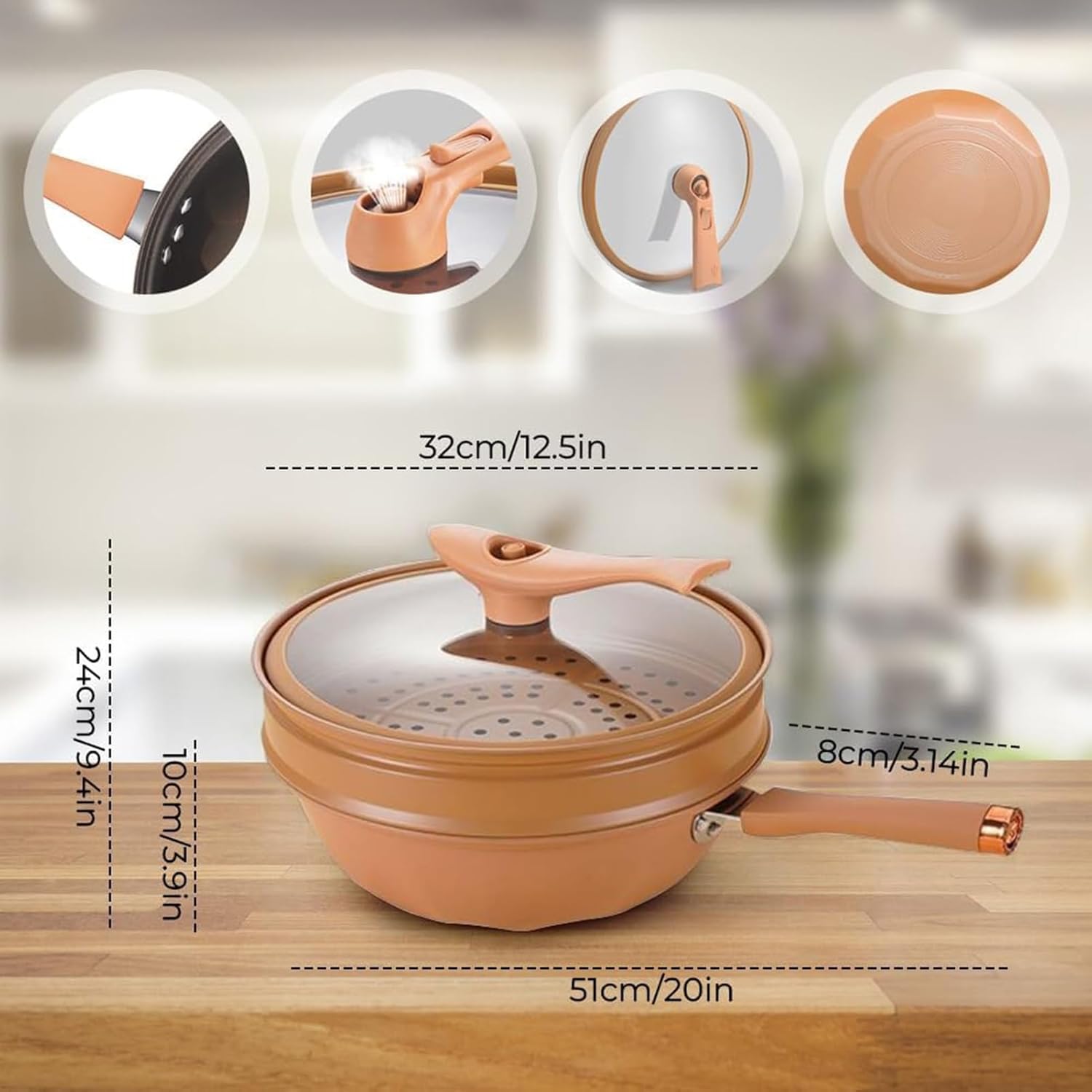 SuperWok Nonstick Deep Frying Wok – Versatile Cooking Pan with Lid