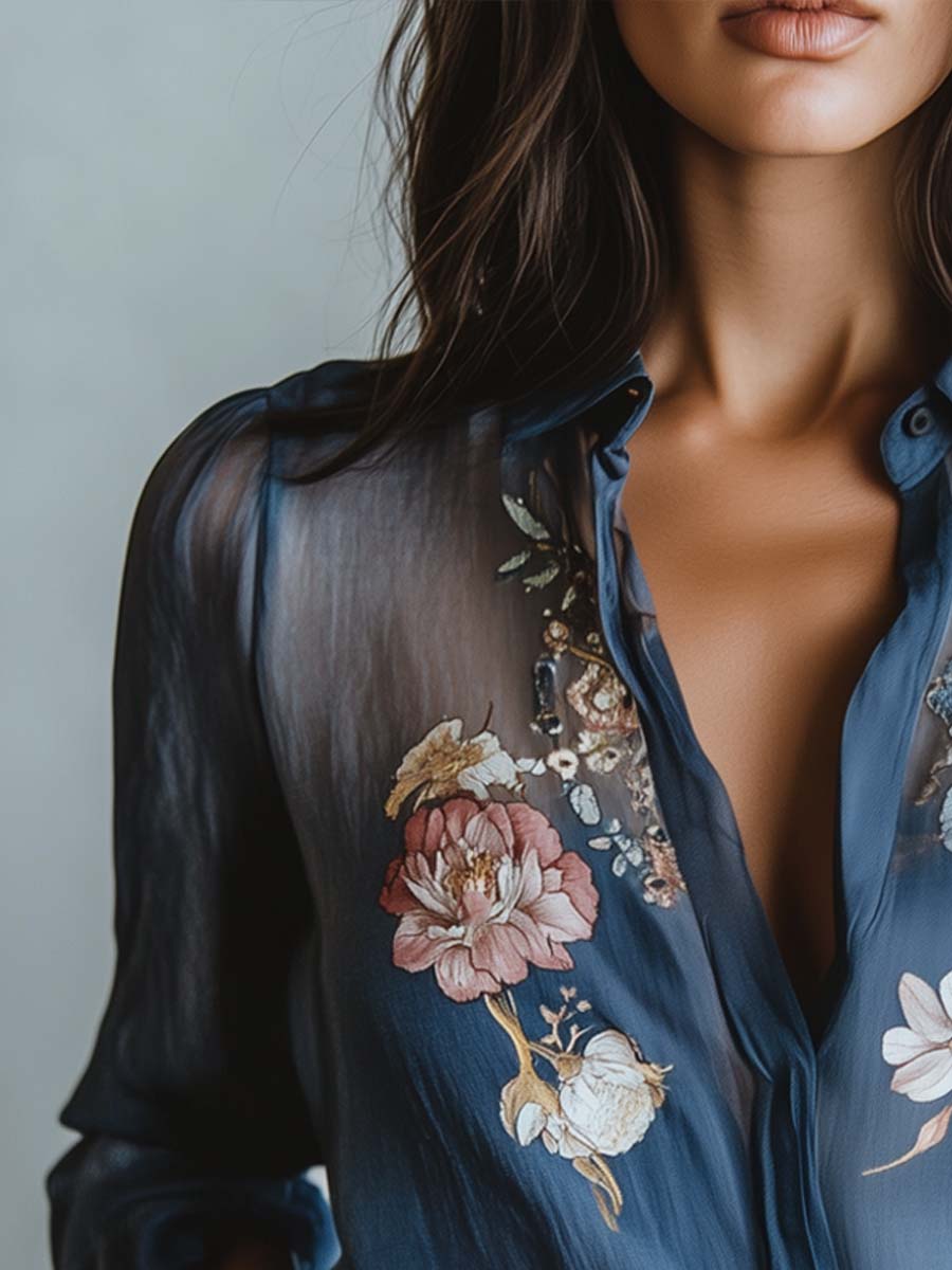 Eleanor - Blusa da donna a fiori