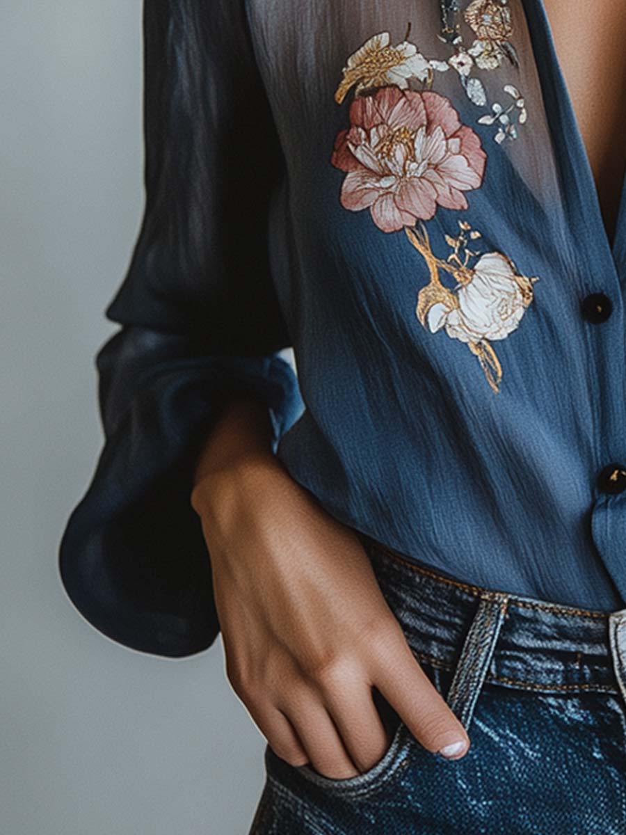 Eleanor - Blusa da donna a fiori