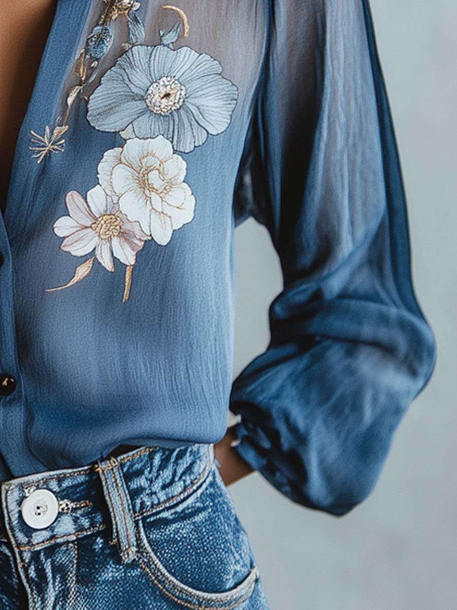 Eleanor - Blusa da donna a fiori