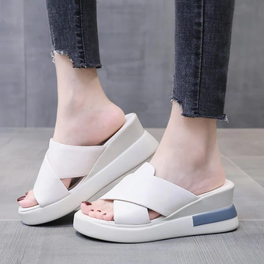 Women's Platform Comfort Sandals with Adjustable Straps