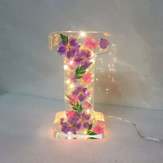 LunaBlossom - Floral LED Letter Lamp Personalized Decorative Light for Home Decor