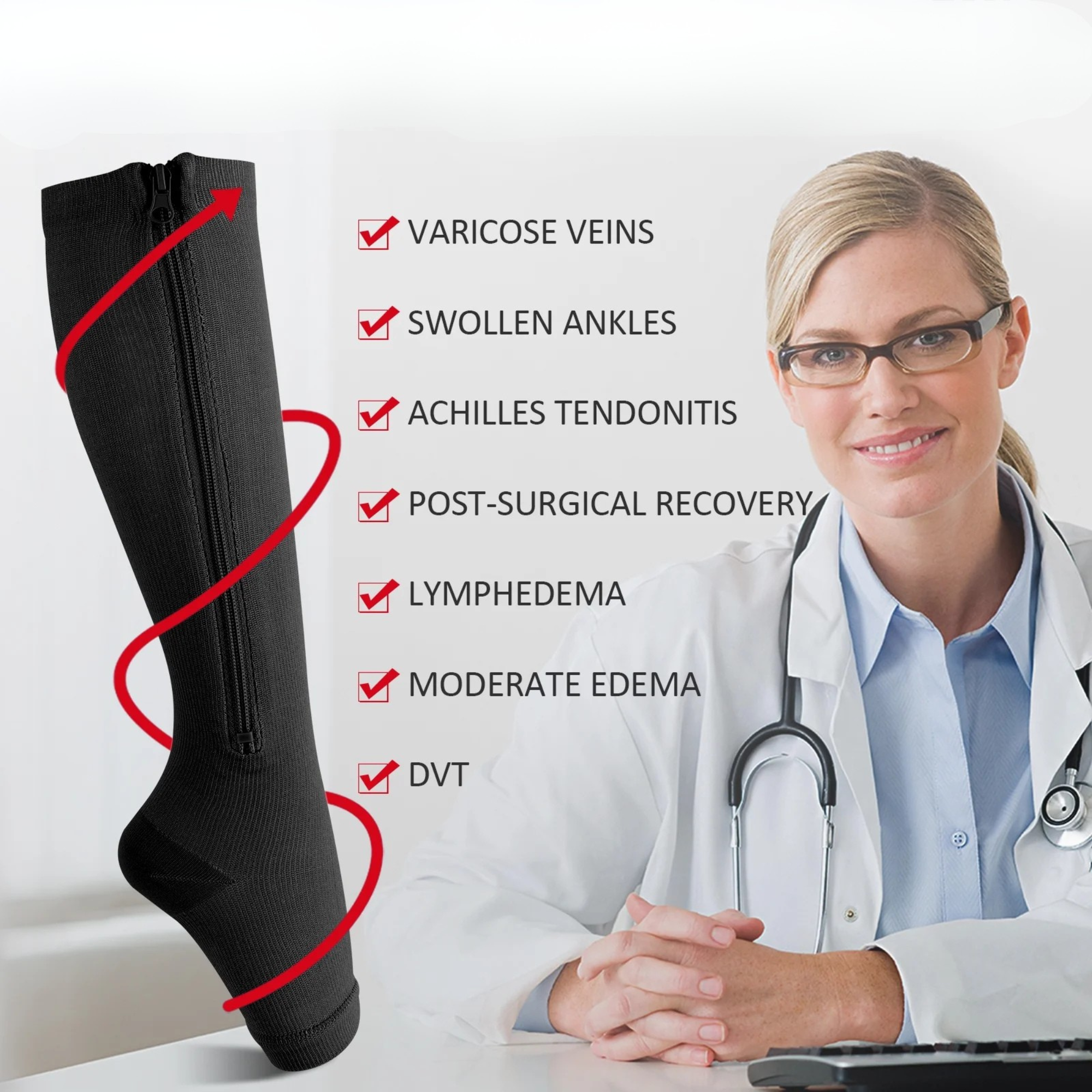 FlexSupport - Zipper Compression Socks