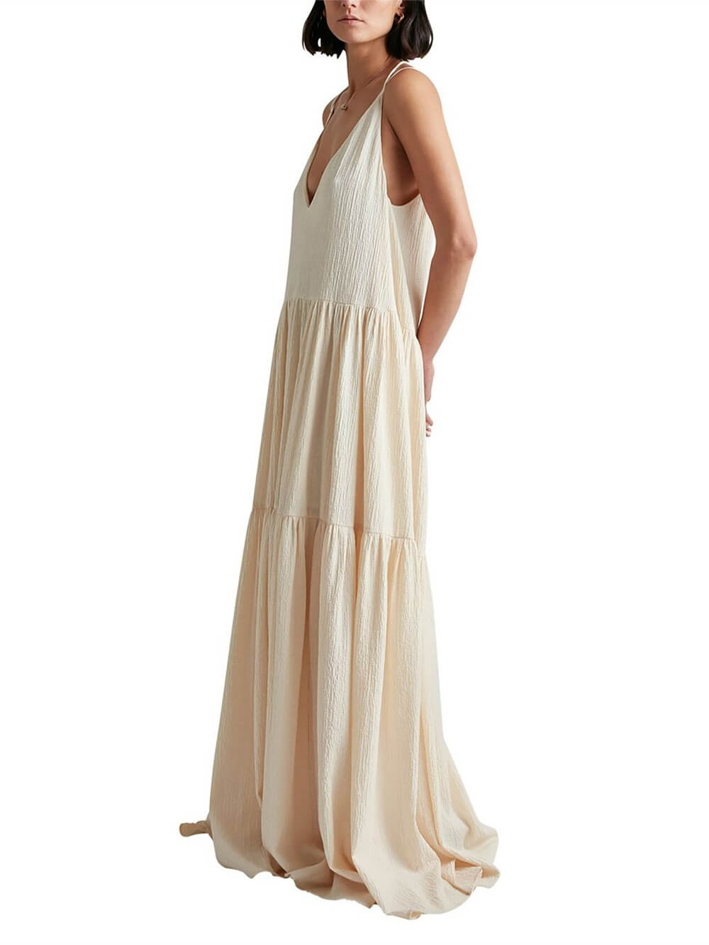 Cassi - Women's Backless V-Neck Maxi Dress