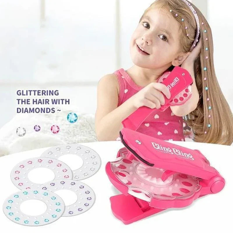 BlingPop - Styling-sæt med applikator til hårpynt med sten til børn