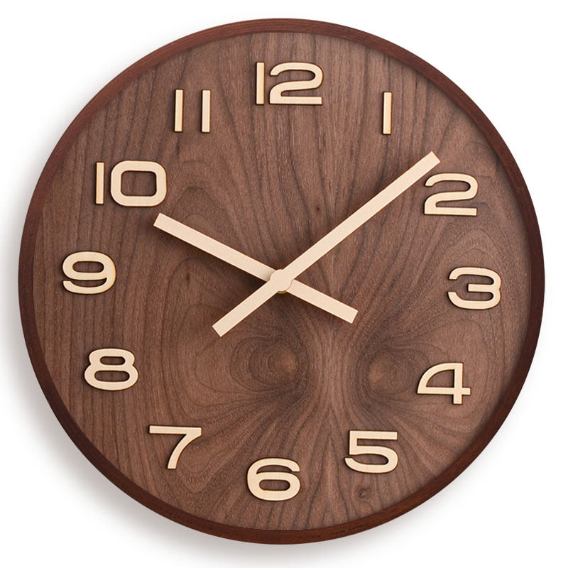 LuxeChronos -  Walnut Wood Wall Clock