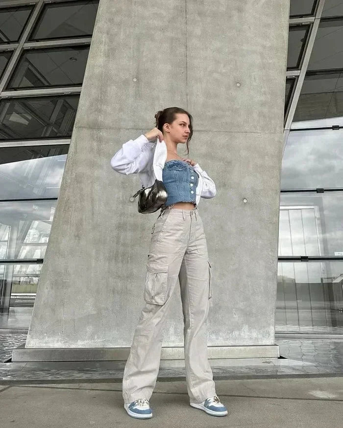 Women's Adjustable Cargo Wide Leg Pants