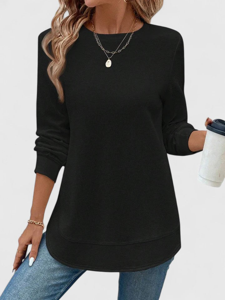 Azalea - Maglia elegante a girocollo con maniche lunghe