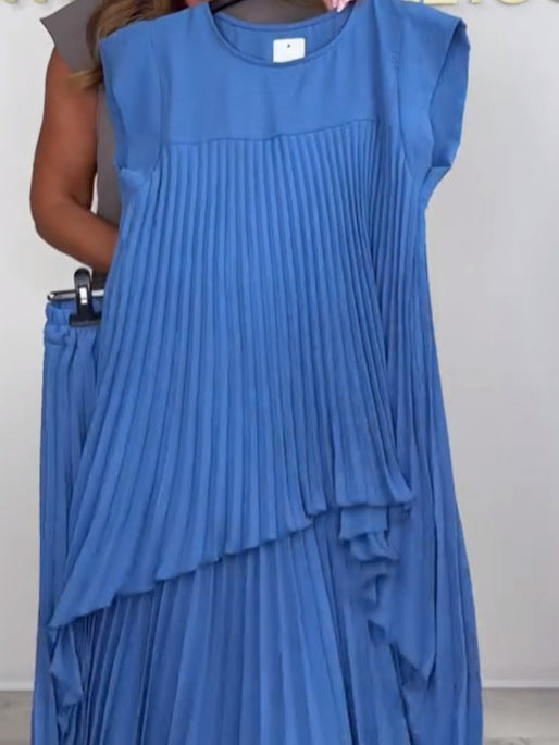 Sherry - Set con top midi plissettato e pantaloni a gamba ampia