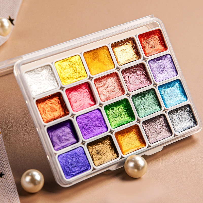 Kolorful Pearl Pigments – Shimmer Watercolor Paint Set