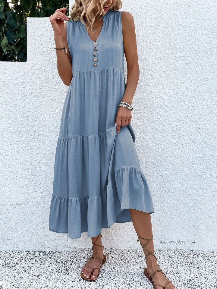 Heidi - Button Front Ruffle Dress