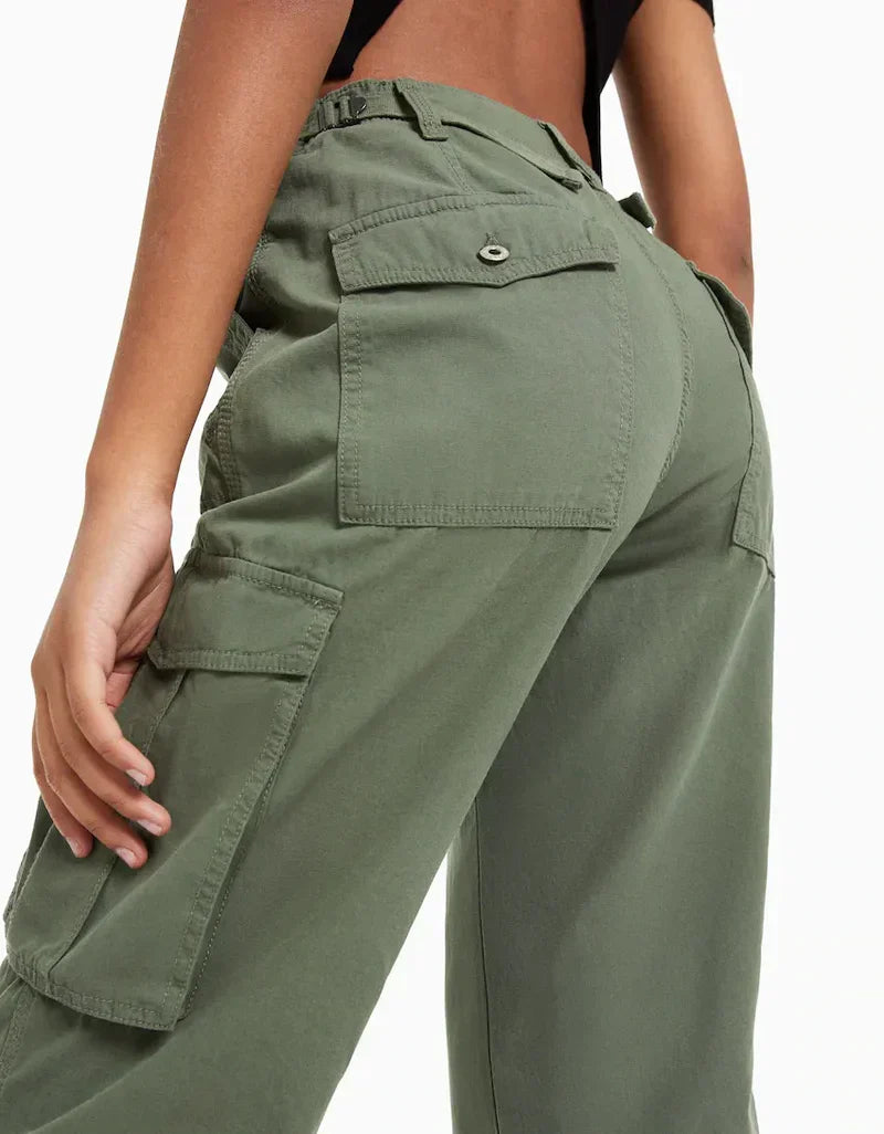 Women's Adjustable Cargo Wide Leg Pants