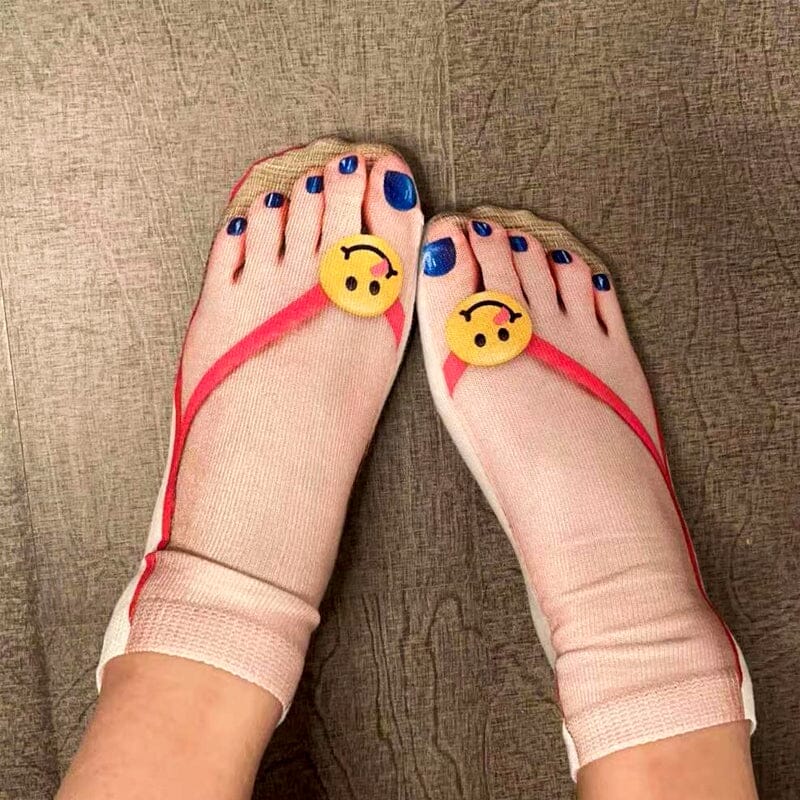 Flip-Flop Style Printed Socks
