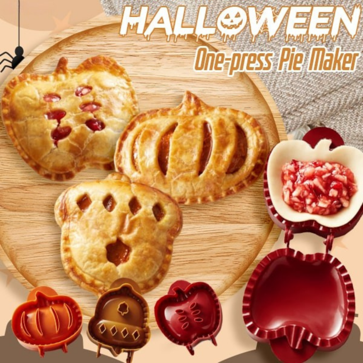 PieWhimsy Spooky - Stampino per tortine ripiene per divertenti dolci stagionali