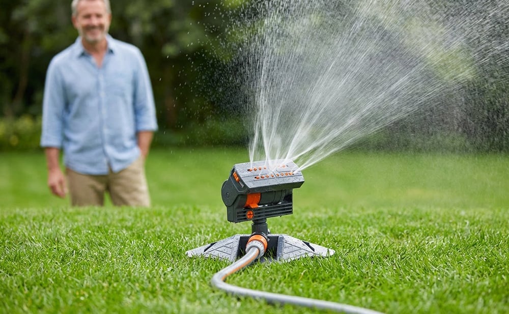 Adjustable Oscillating Lawn Sprinkler for Garden & Yard Watering