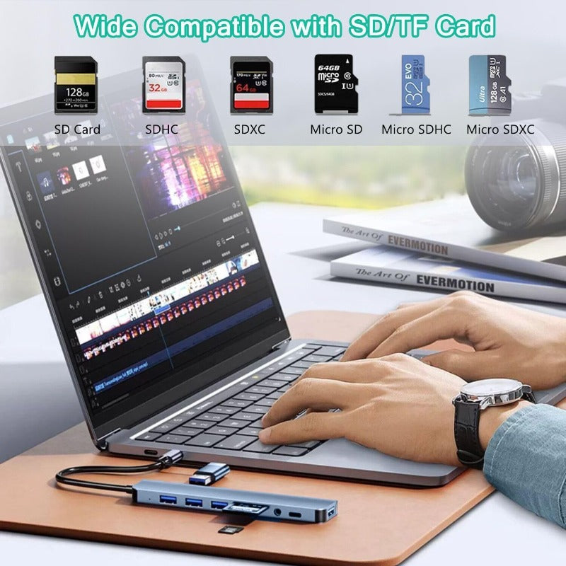 DockPro - 8-in-1 USB-C Laptop Docking Station Hub