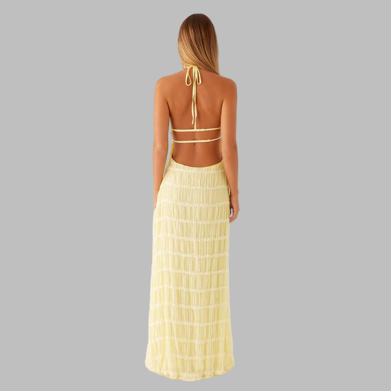 Lunet - Elegant Sleeveless Backless Bodycon Maxi Dress