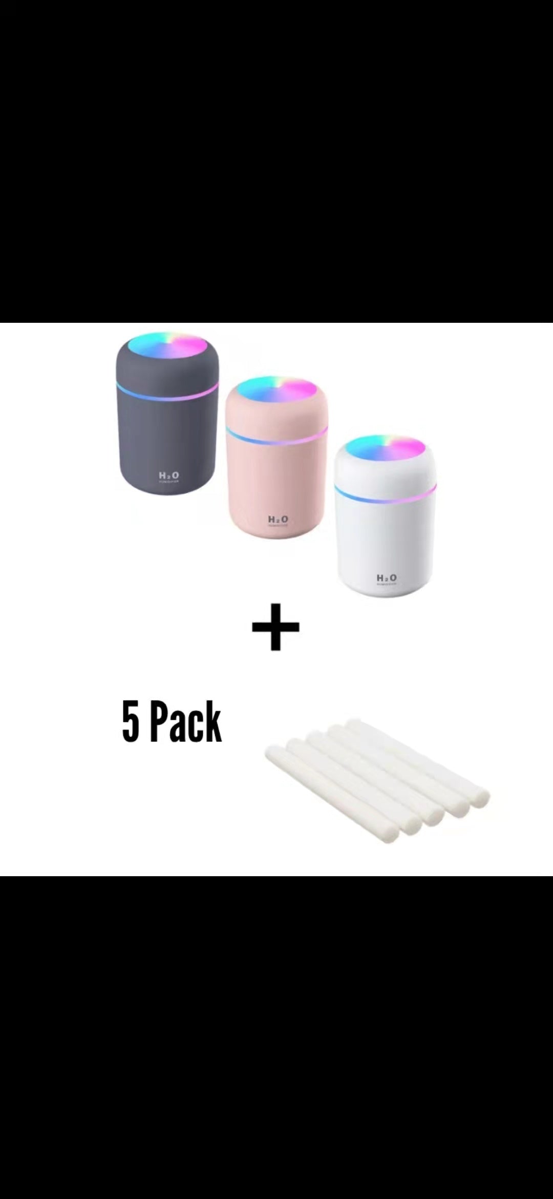 USB Cool Mist Humidifier with LED Light for Bedroom and Desk