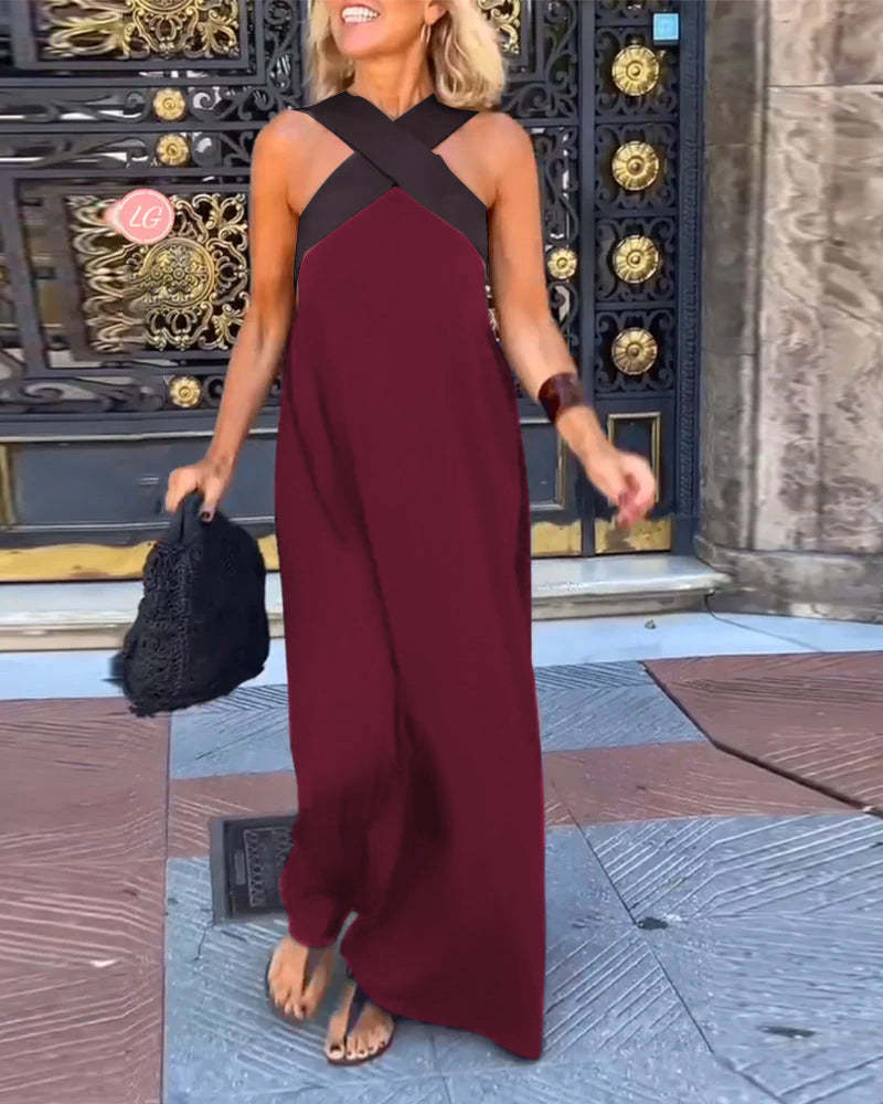 GlowGoddess— Sleeveless Halter Jumpsuit