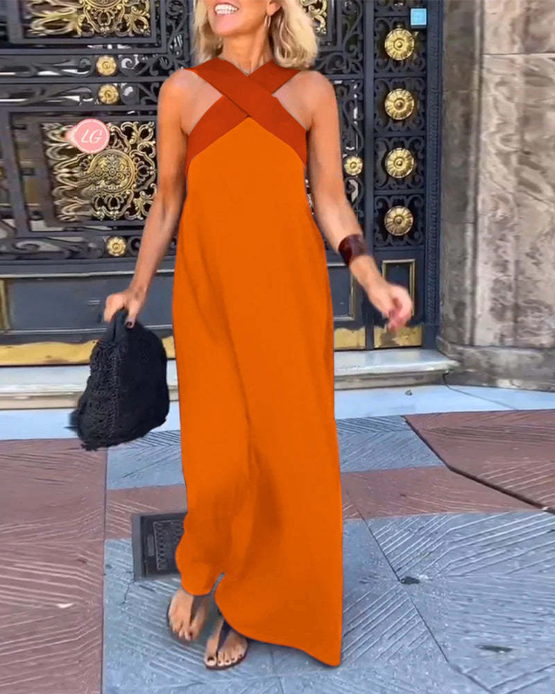 GlowGoddess— Sleeveless Halter Jumpsuit