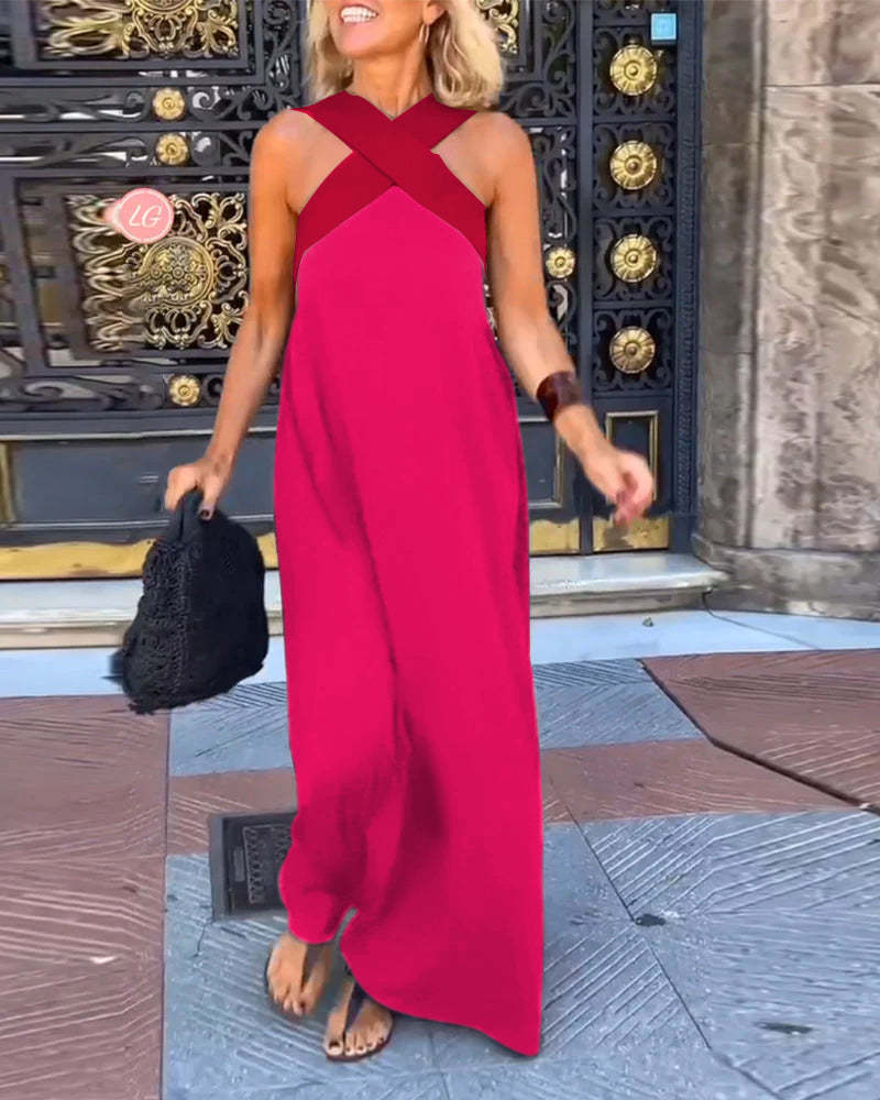 GlowGoddess— Sleeveless Halter Jumpsuit