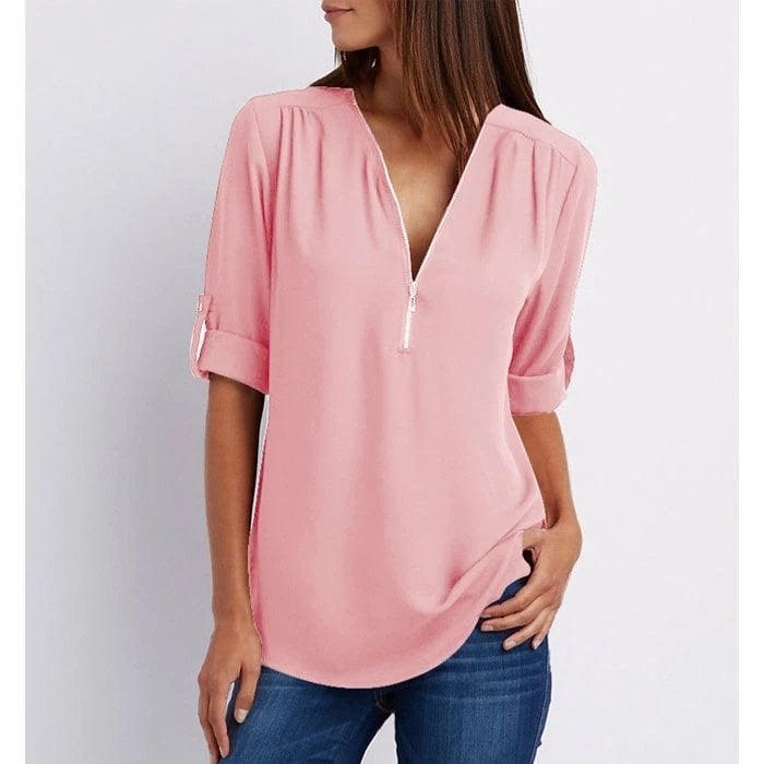 Elin - Bluse med lynlås