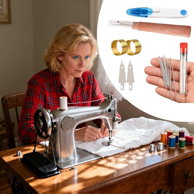 Effortless-Thread Needle Kit – 37-Piece Self-Threading Set