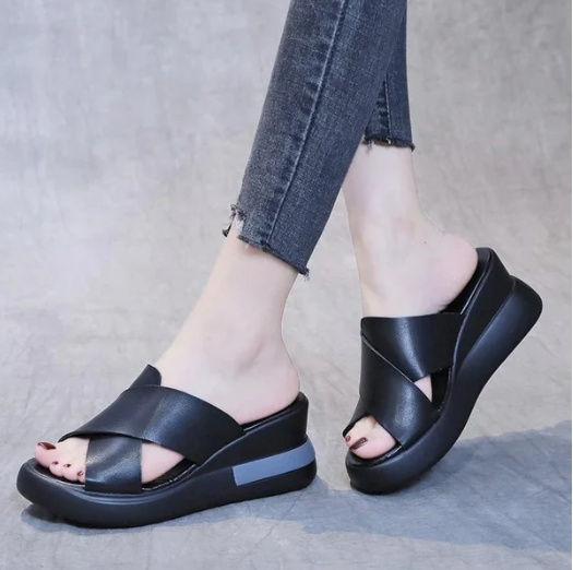 Women's Platform Comfort Sandals with Adjustable Straps