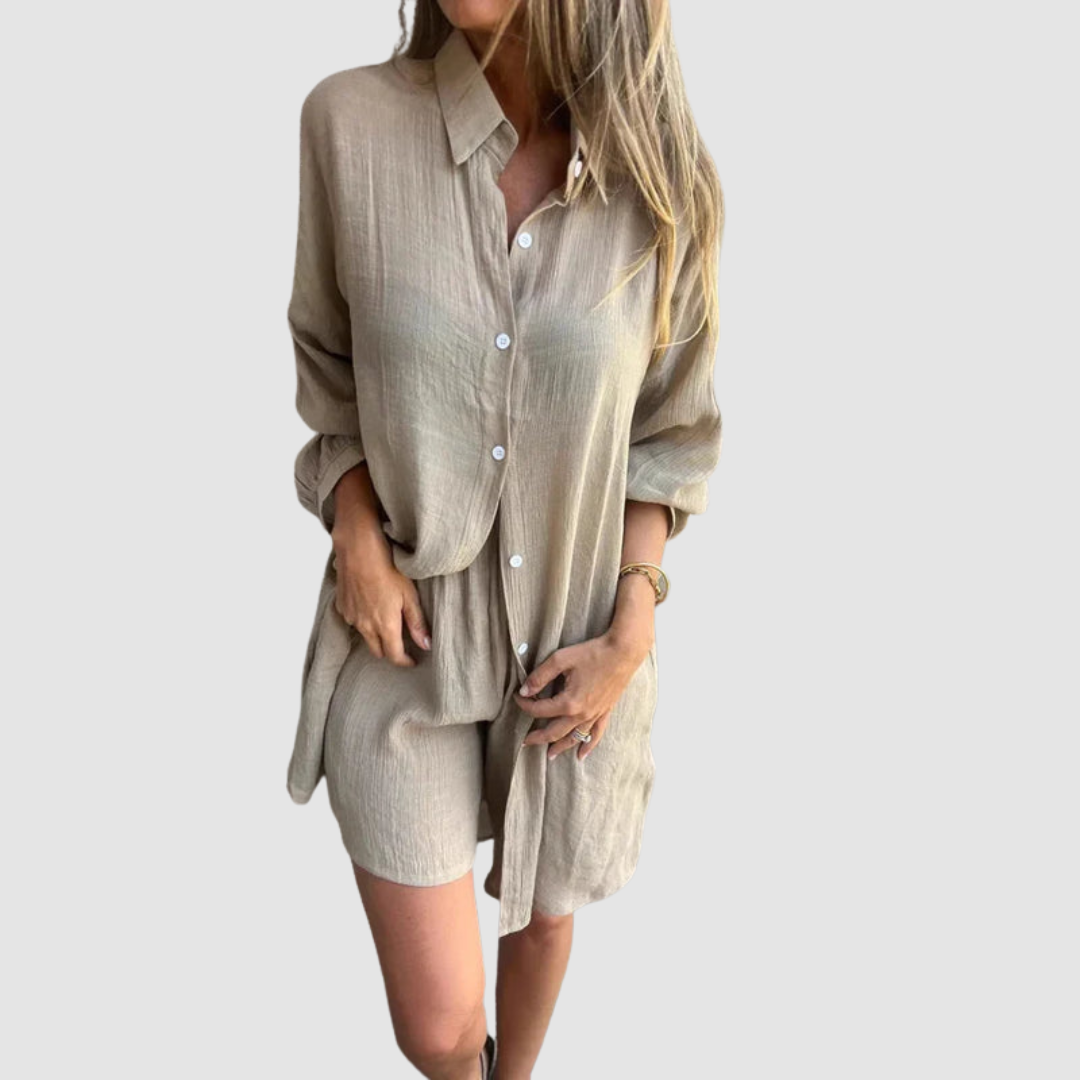 Gennie - Stylish Two Piece Set, Cropped Blazer and Pencil Skirt