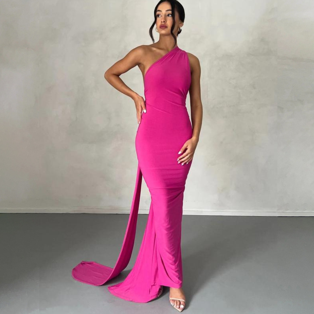 Karilyn - Elegantní večerní přiléhavé šaty bez rukávů s halter výstřihem