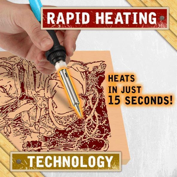 Wood Burning Pyrography Kit with Interchangeable Tips