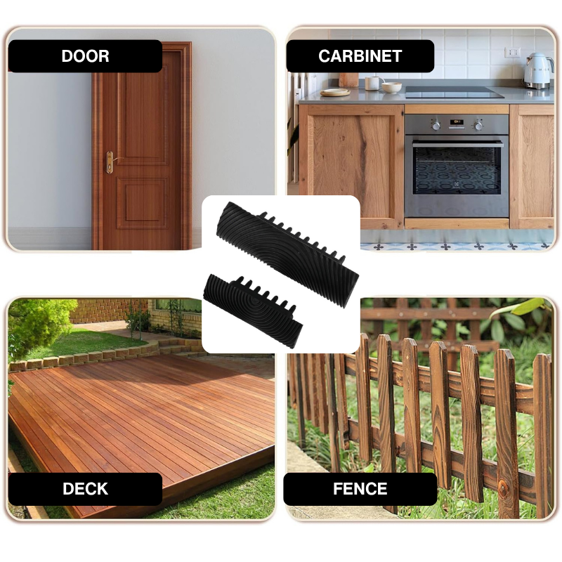 2-Piece Wood Grain Texture Tool Set for DIY Finishes