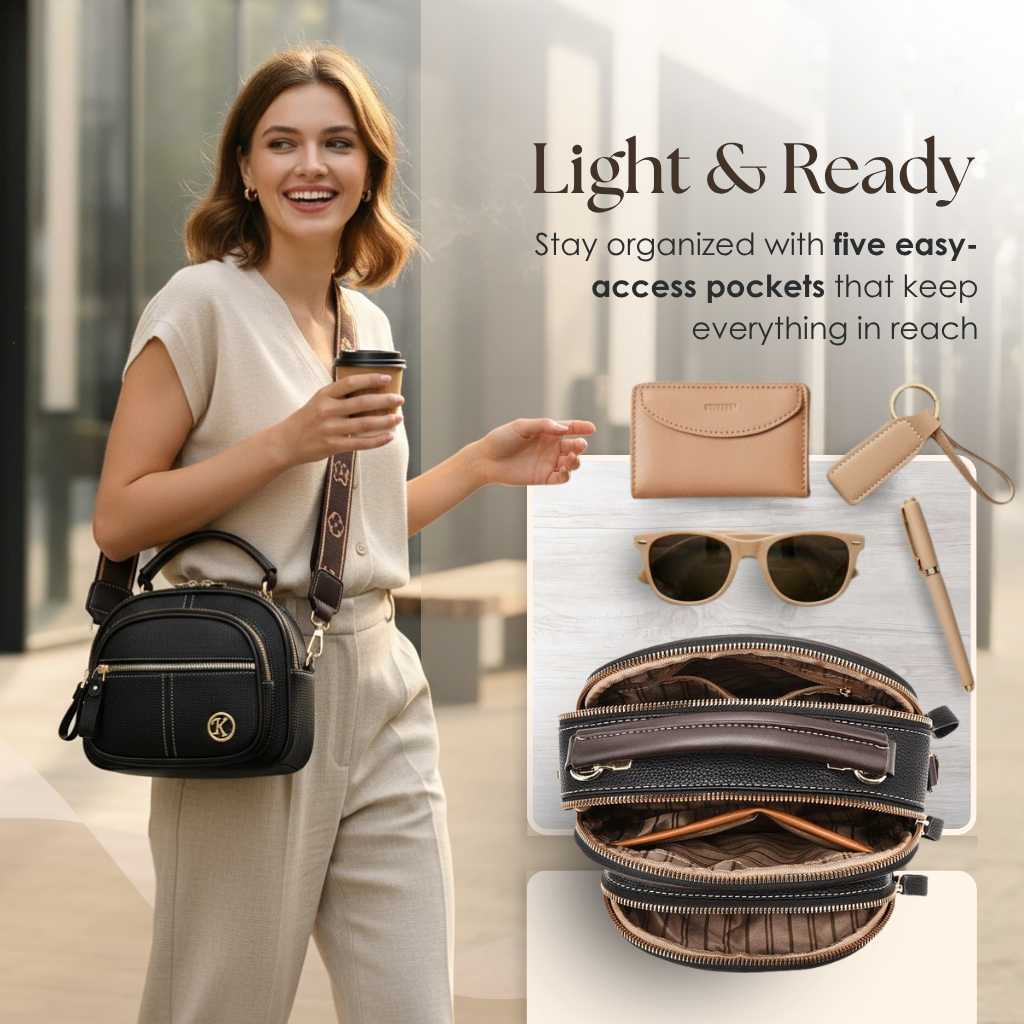 Structured Crossbody Bag with Top Handle