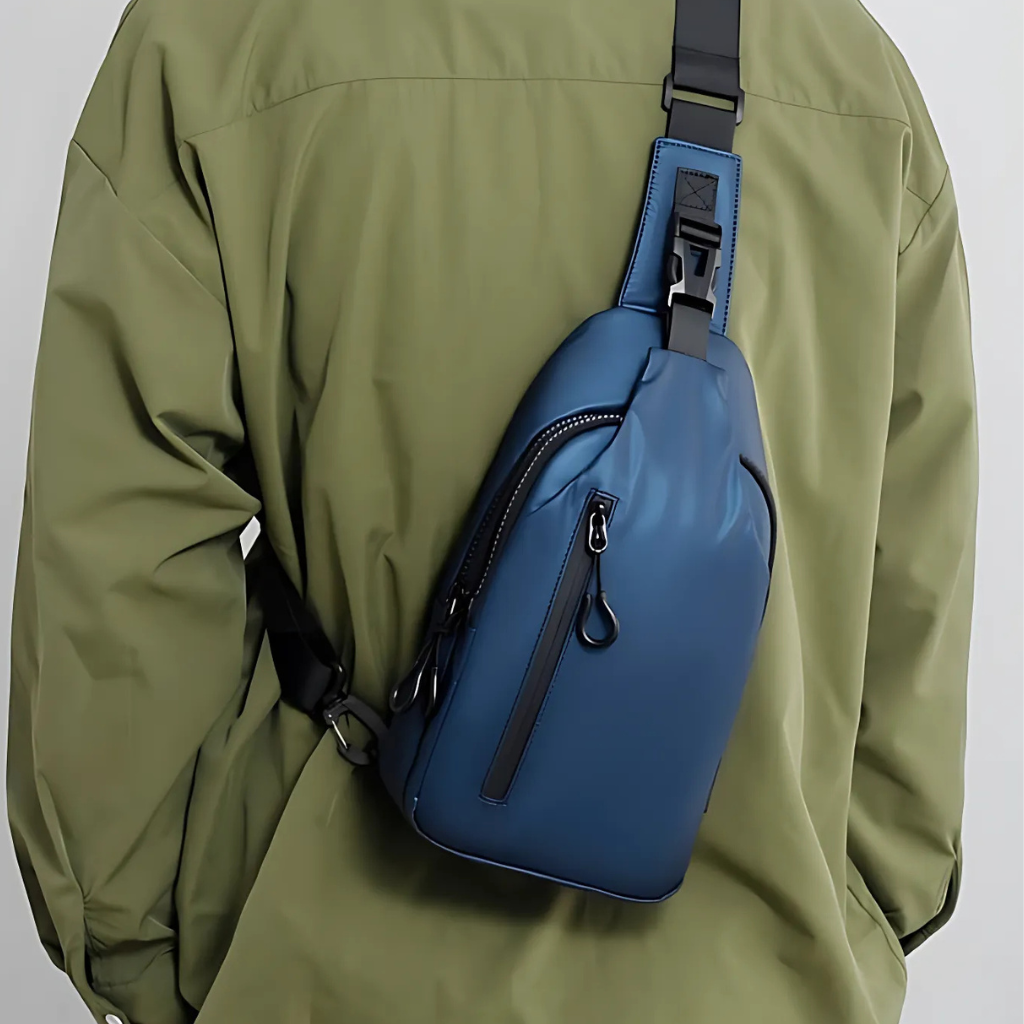 Compact Multi-Zip Crossbody Travel Bag