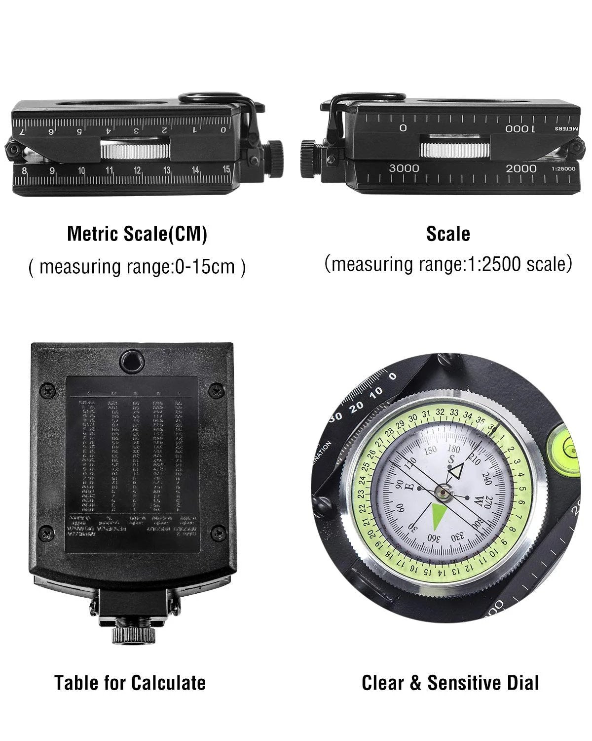 Multifunctional Lensatic Compass with Sighting & Inclinometer