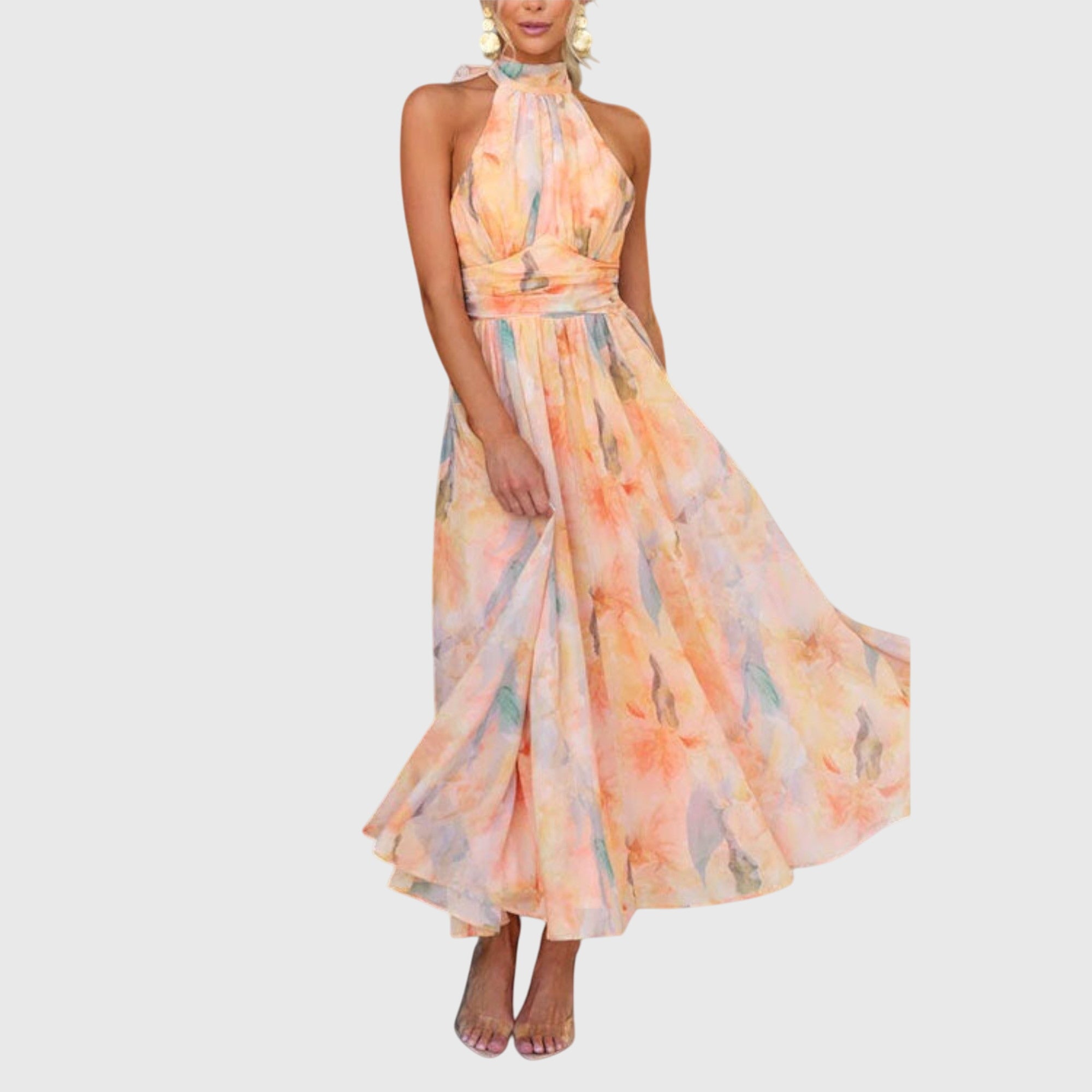 Halter - Elegantní dámské maxi šaty