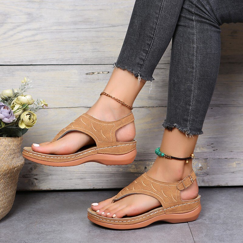 Women's Casual Slingback Toe Ring Sandals