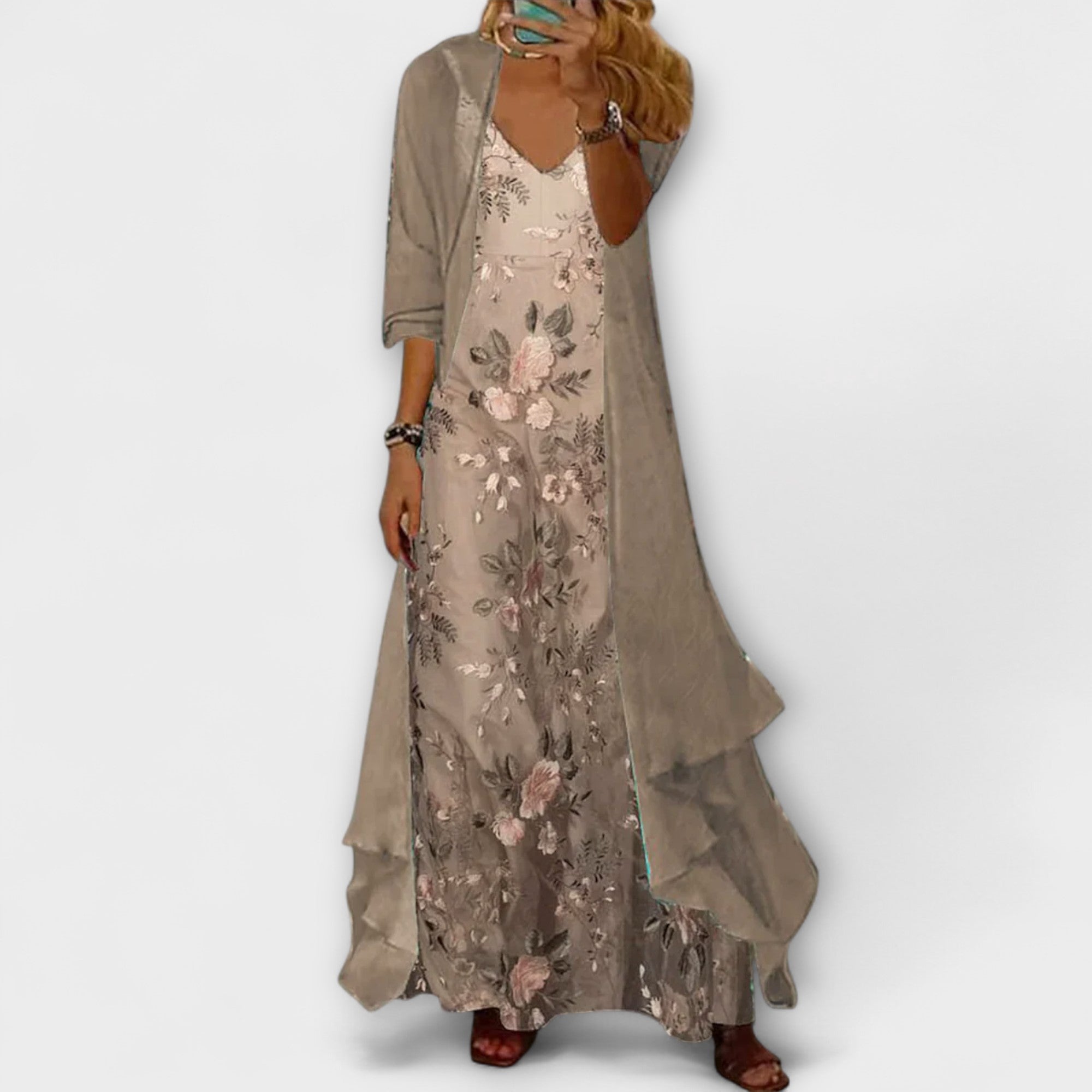 Bryleigh - Elegant Women Maxi Dress Two-Piece Set