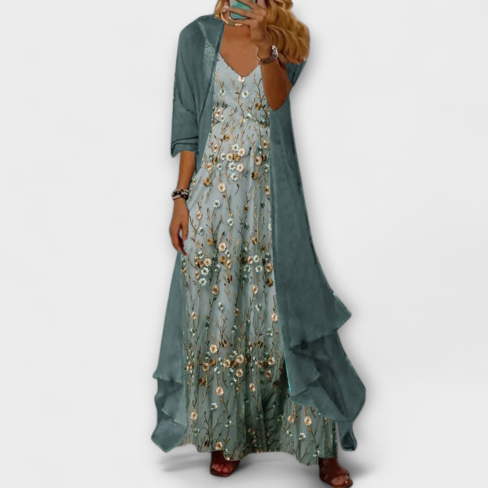 Bryleigh - Elegant Women Maxi Dress Two-Piece Set