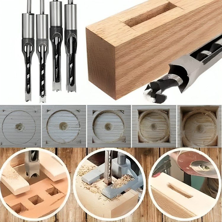 TrueEdge — Square Hole Drill Bit Set for Woodworking Mortise and Joinery Projects