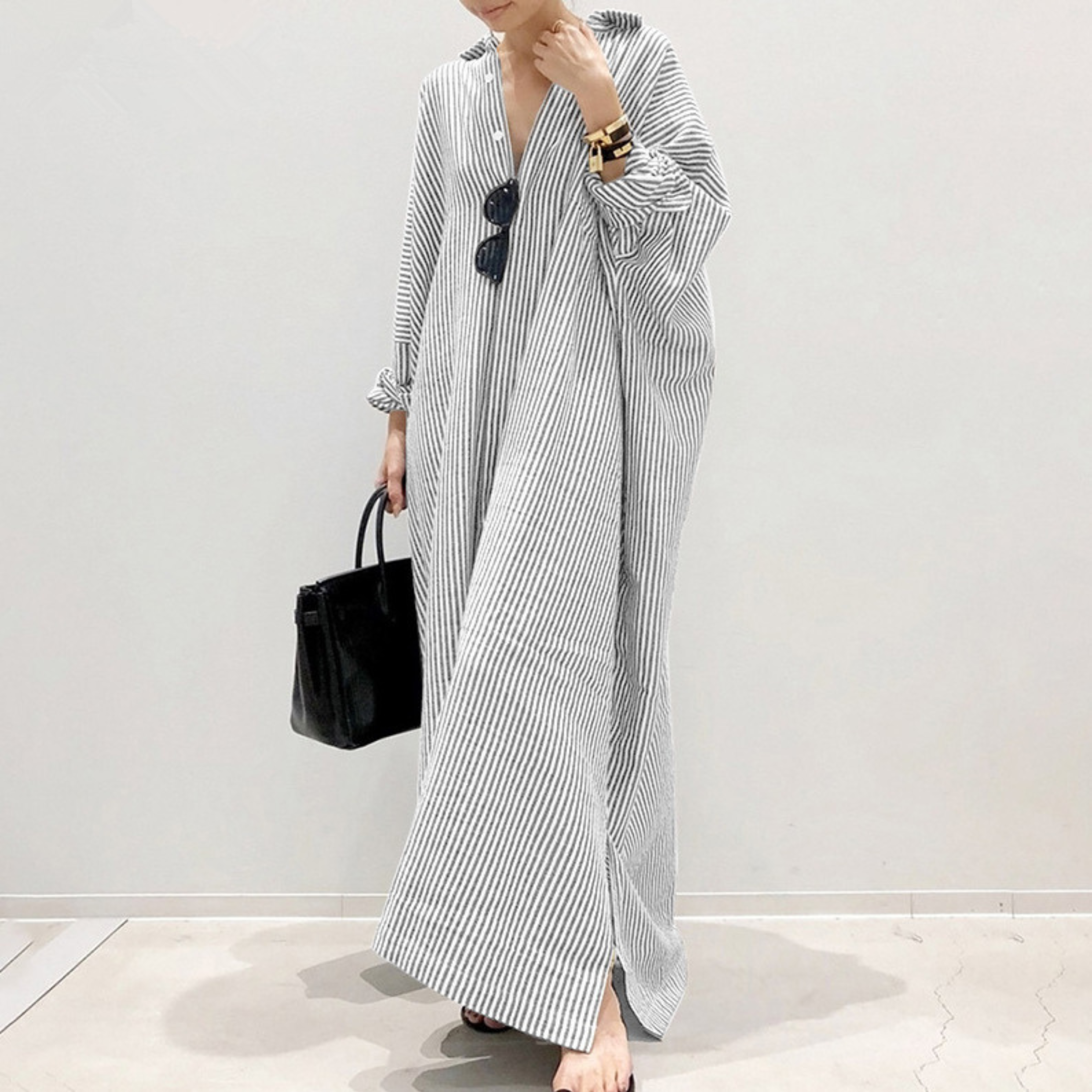 Linnaea - Everyday Stripped Women Maxi Dress