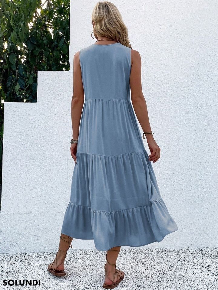 Heidi - Button Front Ruffle Dress