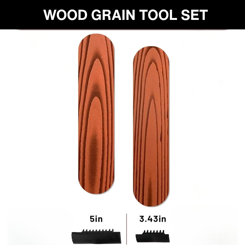 2-Piece Wood Grain Texture Tool Set for DIY Finishes