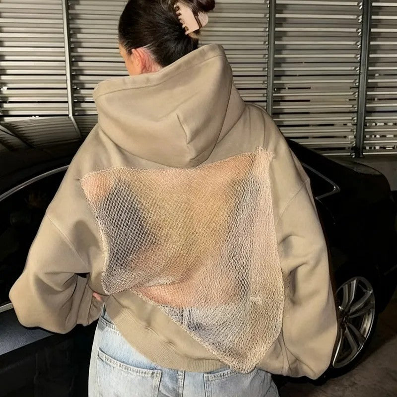 AuraVibe - Oversized Hoodie with Statement Back Detail