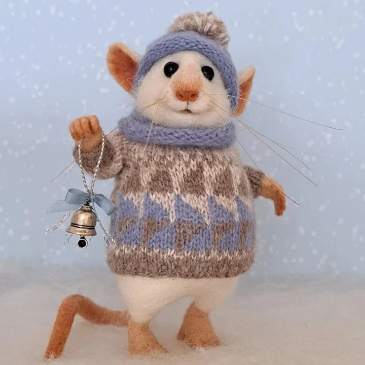 WhiskerWool – Handmade Needle-Felted Mouse Figurine