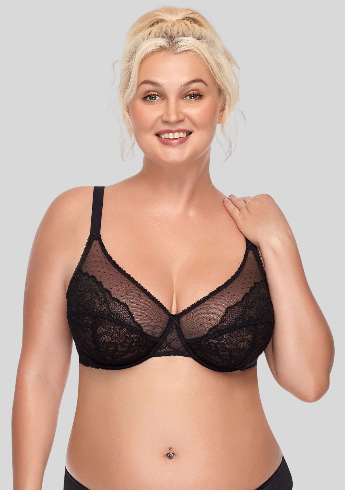 CurveLuxe - Lace Support Bra