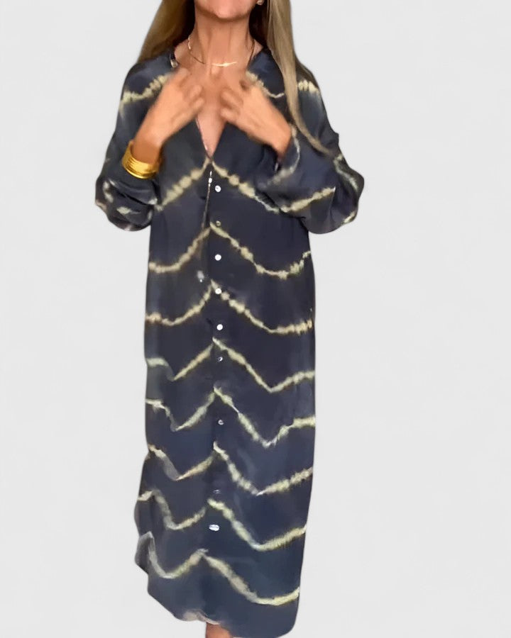 Amelie - Elegant Boho Striped Maxi Dress