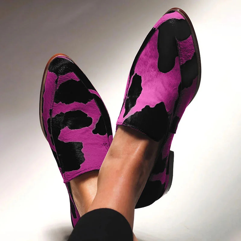 Loafers med dyreprint og markant look