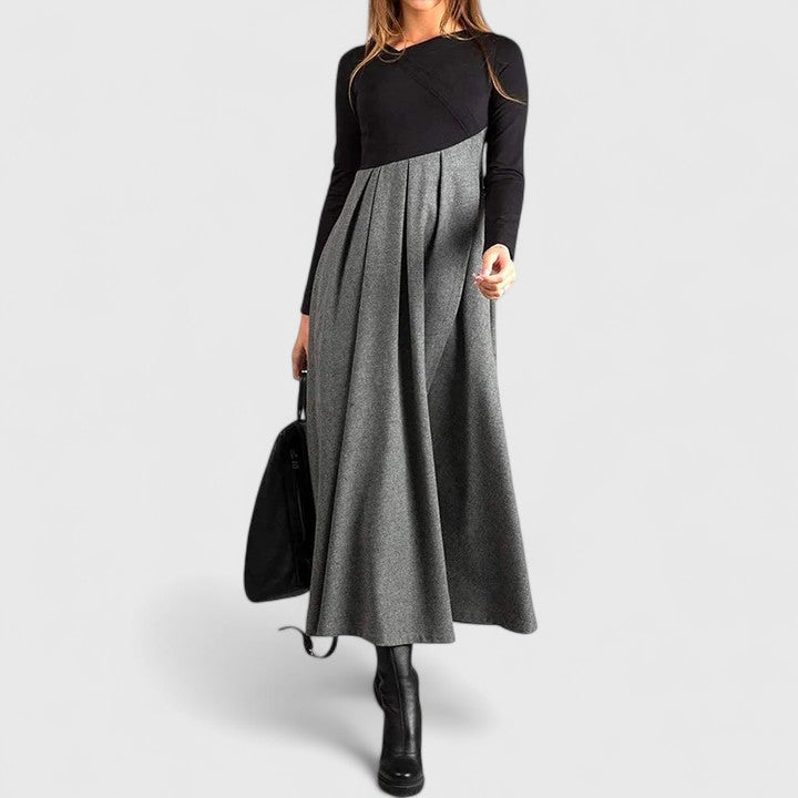 Janet - Elegantní maxi šaty s dlouhým rukávem