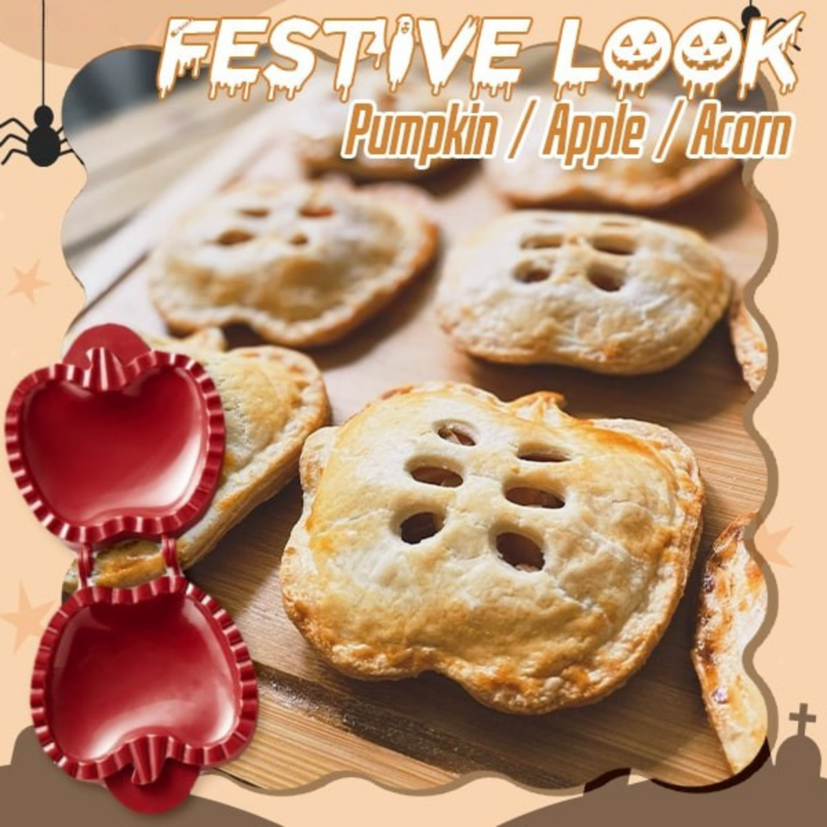 PieWhimsy Spooky - Stampino per tortine ripiene per divertenti dolci stagionali